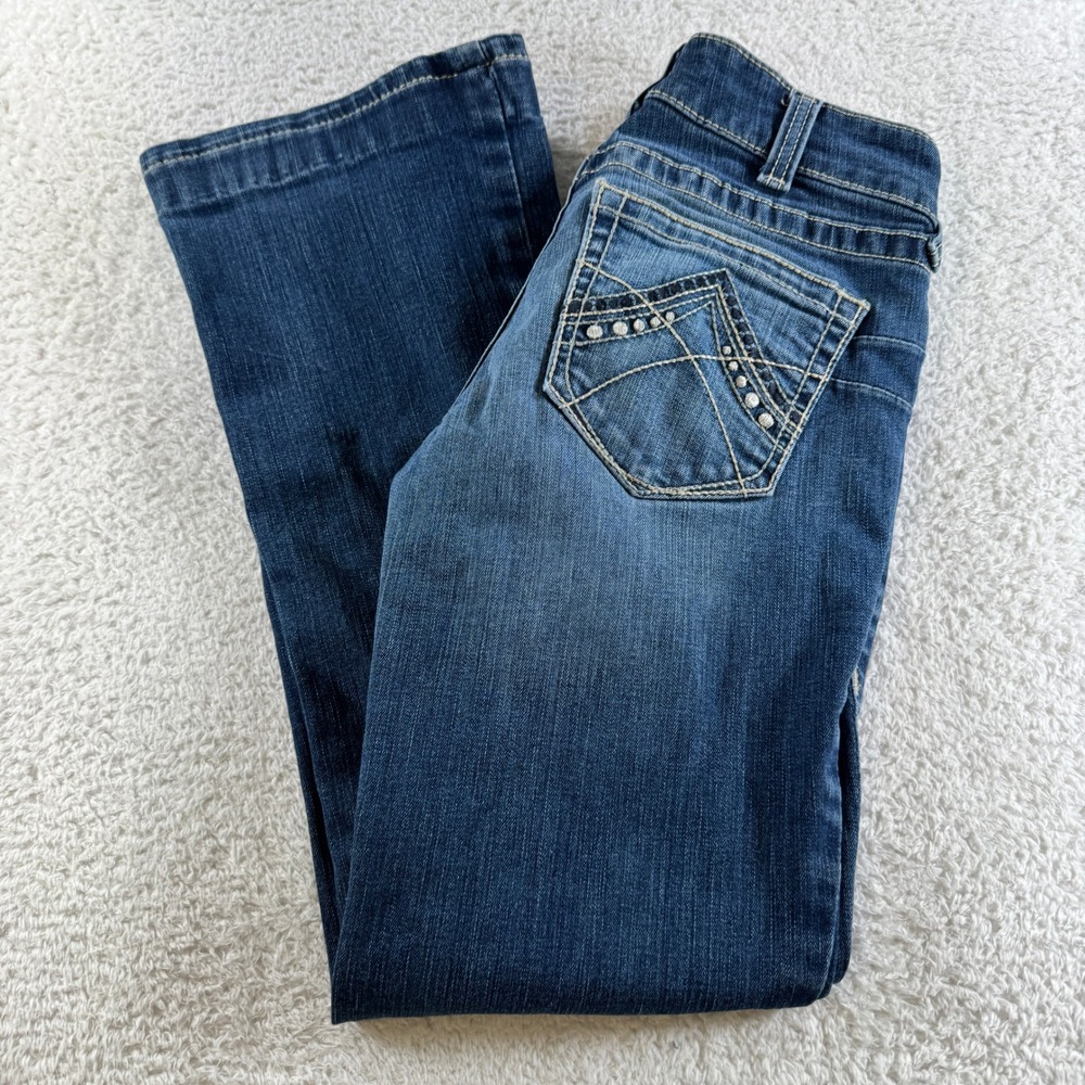 Ariat 28R x‎ 30 Women's Bootleg Stretch Jeans Medium Wash Denim Western Cowboy